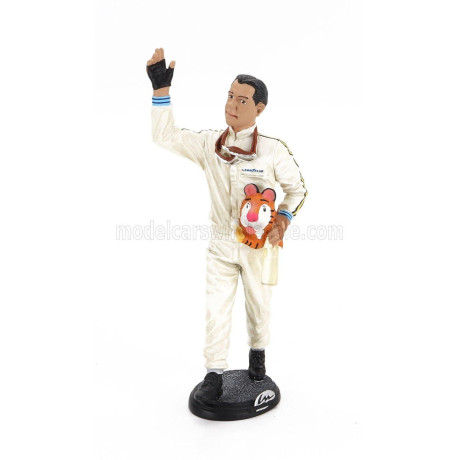 LE MANS MINIATURES FIGURES F1  PILOTA AUTOMOBILISTICO J.BRABHAM - PILOT DRIVER REIMS GP 1966 - WHITE 1/18