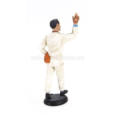 LE MANS MINIATURES FIGURES F1  PILOTA AUTOMOBILISTICO J.BRABHAM - PILOT DRIVER REIMS GP 1966 - WHITE 1/18