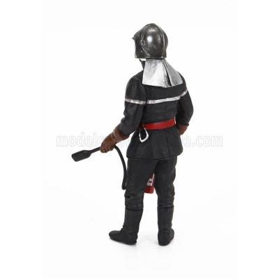 LE MANS MINIATURES FIGURES VIGILE DEL FUOCO JEAN LUC - FRENCH POMPIERS FIREMAN 1970 - GREY 1/18