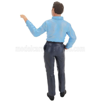 LE MANS MINIATURES FIGURES MR CARROLL - SANS CHAPEAU - WITHOUT HAT 1966 - LIGHT BLUE GREY 1/18