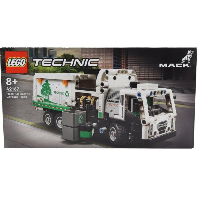 LEGO MACK LEGO TECHNIC - LR ELECTRIC GARBAGE TRUCK RACCOLTA RIFIUTI URBANI - 252 PEZZI - 252 PIECES - WHITE GREEN