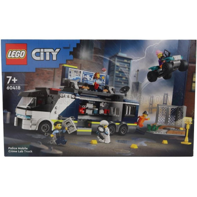 LEGO TRUCK LEGO CITY - POLICE MOBILE CRIME LAB TRUCK - LABORATORIO MOBILE POLIZIA - 674 PEZZI - 674 PIECES - WHITE BLUE BLACK