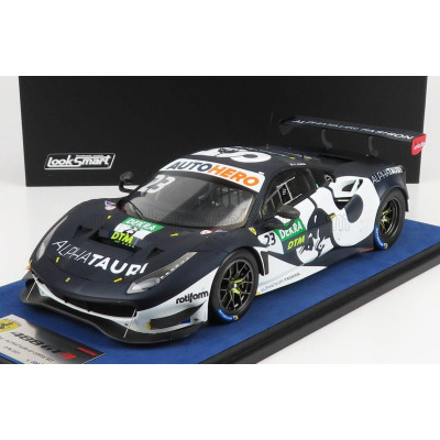 LOOKSMART FERRARI 488 GT3 EVO 3.9L TURBO V8 TEAM ALPHATAURI N 23 DTM SEASON 2021 A.ALBON - MATT BLUE WHITE 1/18