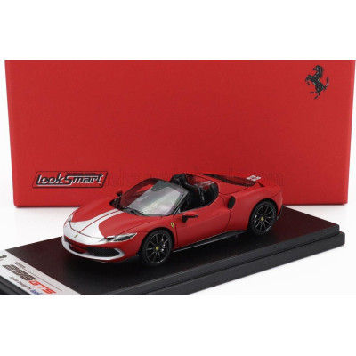 LOOKSMART FERRARI 296 GTS SPIDER ASSETTO FIORANO OPEN ROOF 2022 - ROSSO F1-75 - MATT RED SILVER 1/43