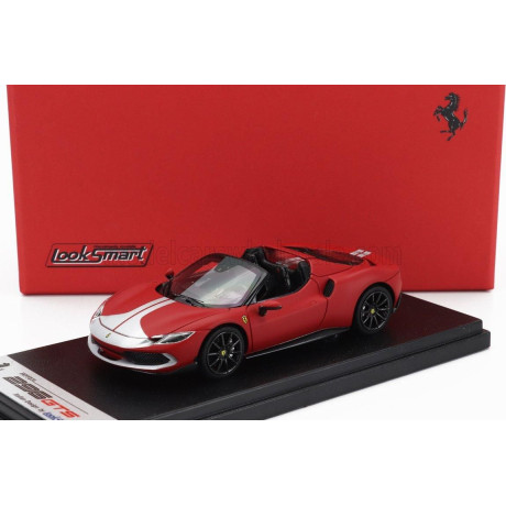 LOOKSMART FERRARI 296 GTS SPIDER ASSETTO FIORANO OPEN ROOF 2022 - ROSSO F1-75 - MATT RED SILVER 1/43