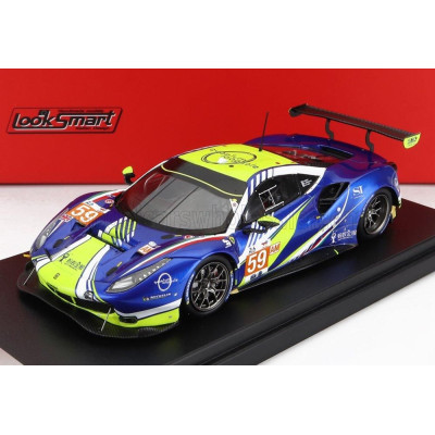 LOOKSMART FERRARI 488 GTE EVO 3.9L TURBO V8 TEAM INCEPTION RACING N 59 24h LE MANS 2022 A.WEST - C.LEDOGAR - M.KLEIN - BLUE YELL