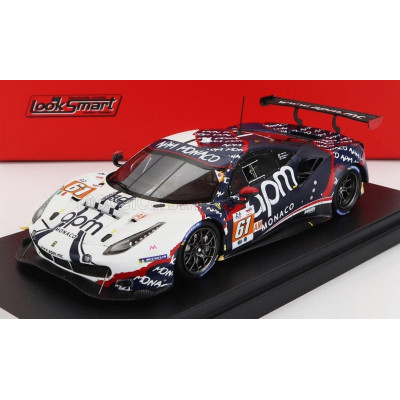 LOOKSMART FERRARI 488 GTE EVO 3.9L TURBO V8 TEAM AF CORSE N 61 24h LE MANS 2022 L.PRETTE - C.GRUNEWALD - V.ABRIL - WHITE BLUE 1/