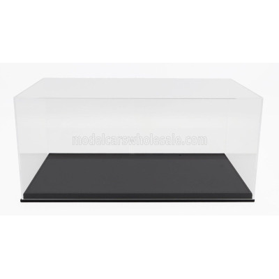 LUXBOX VETRINA DISPLAY BOX BASE IN ECOPELLE NERA- SYNTHETIC LEATHER BASE BLACK - Lungh.LENGHT 45.8 cm  X Largh.WIDTH 25.1 cm X A