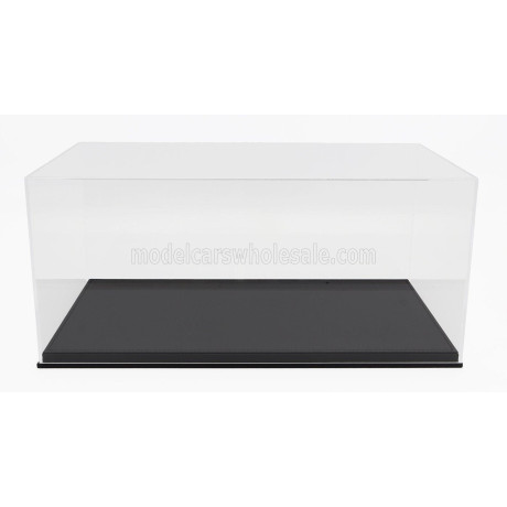 LUXBOX VETRINA DISPLAY BOX BASE IN ECOPELLE NERA- SYNTHETIC LEATHER BASE BLACK - Lungh.LENGHT 45.8 cm  X Largh.WIDTH 25.1 cm X A