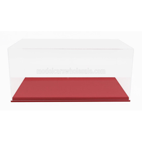 LUXBOX VETRINA DISPLAY BOX BASE IN ECOPELLE ROSSA - SYNTHETIC LEATHER BASE RED - Lungh.LENGHT 45.8 cm  X Largh.WIDTH 25.1 cm X A