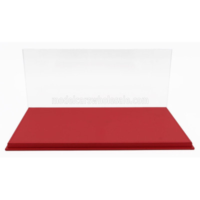 LUXBOX VETRINA DISPLAY BOX BASE IN ECOPELLE ROSSA - SYNTHETIC LEATHER BASE RED - Lungh.LENGHT 45.8 cm  X Largh.WIDTH 25.1 cm X A