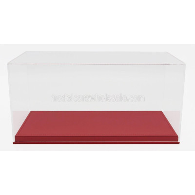 LUXBOX VETRINA DISPLAY BOX BASE IN ECOPELLE ROSSA - SYNTHETIC LEATHER BASE RED - Lungh.LENGHT 32.2 cm  X Largh.WIDTH 16.2 cm X A