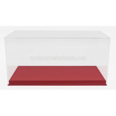 LUXBOX VETRINA DISPLAY BOX BASE IN ECOPELLE ROSSA - SYNTHETIC LEATHER BASE RED - Lungh.LENGHT 32.2 cm  X Largh.WIDTH 16.2 cm X A