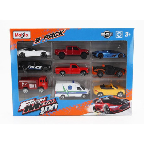 MAISTO AUDI SET ASSORTMENT 9 CARS PIECES - VARIOUS 1/64