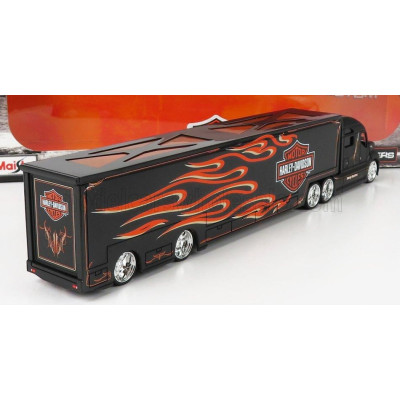 MAISTO TRUCK H-D HAULERS TRUCK HARLEY DAVIDSON CAR TRANSPORTER 2021 - BLACK 1/64