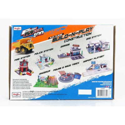 MAISTO ACCESSORIES DIORAMA - SET BUILD CONSTRUCTION WITH TRUCK - YELLOW GREY 1/43