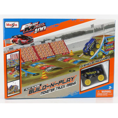 MAISTO ACCESSORIES DIORAMA - SET BUILD MONSTER TRUCK ARENA - GREY BLUE 1/43