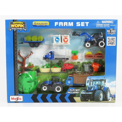 MAISTO NEW HOLLAND FARM SET T7-315 TRACTOR WITH ACCESSORIES 2018 - VARIOUS 1/64