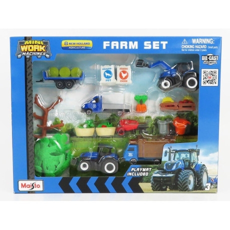 MAISTO NEW HOLLAND FARM SET T7-315 TRACTOR WITH ACCESSORIES 2018 - VARIOUS 1/64