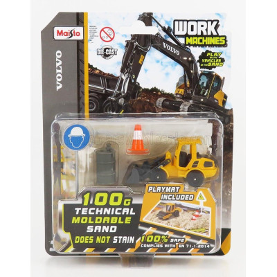 MAISTO VOLVO L25H RUSPA GOMMATA TRACTOR 2010 - SCRAPER - YELLOW BLACK 1/64
