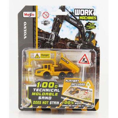 MAISTO VOLVO A25G TRUCK CASSONE RIBALTABILE 2010 - YELLOW BLACK 1/64