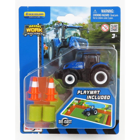 MAISTO NEW HOLLAND T7-315 TRACTOR WITH ACCESSORIES 2018 - BLUE 1/64
