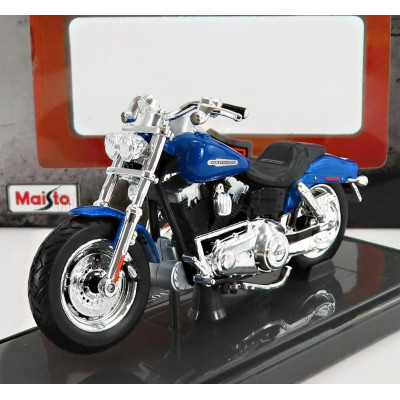 MAISTO HARLEY DAVIDSON FXDFSE CVO FAT BOB 2009 - BLUE MET 1/18