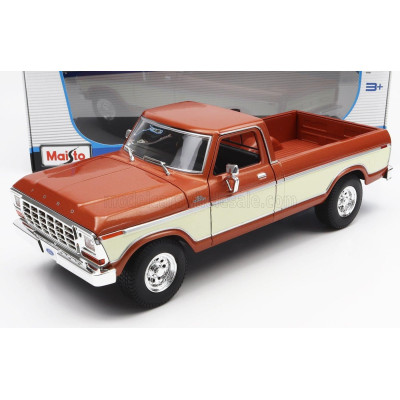 MAISTO FORD USA F-150 PICK-UP 1979 - BROWN WHITE 1/18
