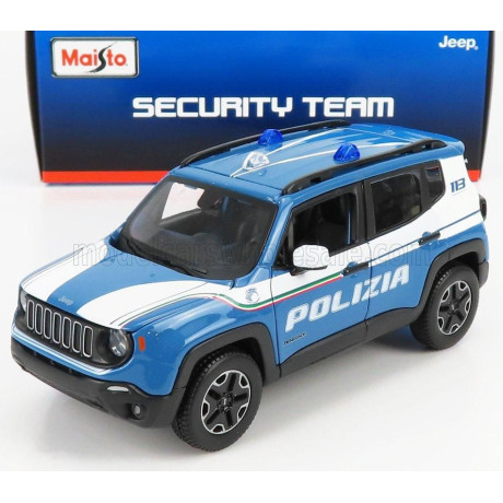MAISTO JEEP RENEGADE POLIZIA 2017 - LIGHT BLUE WHITE 1/24