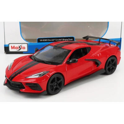 MAISTO CHEVROLET CORVETTE STINGRAY COUPE HIGH WING 2020 - RED 1/24