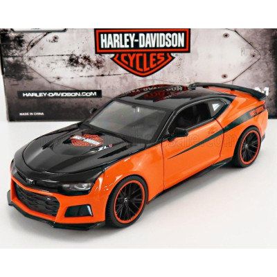 MAISTO CHEVROLET CAMARO ZL1 CUSTOM HARLEY DAVIDSON 2017 - ORANGE BLACK 1/24