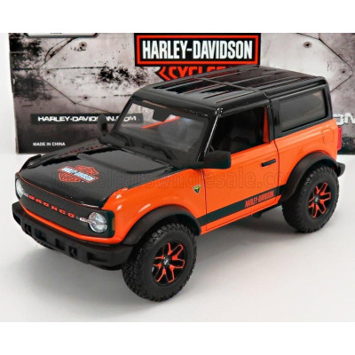 MAISTO FORD USA BRONCO CUSTOM HARLEY DAVIDSON 2021 - ORANGE BLACK 1/24