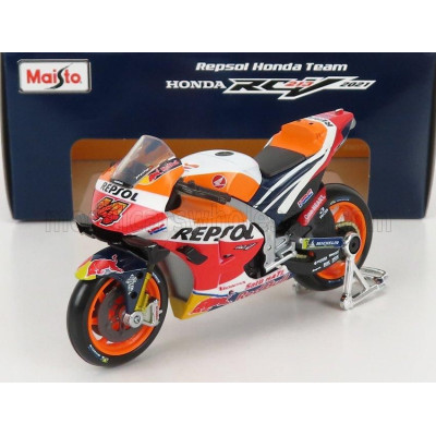 MAISTO HONDA RC213V REPSOL HONDA TEAM N 44 MOTOGP 2021 POL ESPARGARO - ORANGE RED 1/18