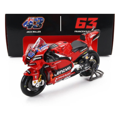 MAISTO DUCATI DESMOSEDICI GP22 TEAM LENOVO N 43 MOTOGP SEASON 2022 JACK MILLER - RED 1/18