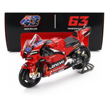 MAISTO DUCATI DESMOSEDICI GP22 TEAM LENOVO N 43 MOTOGP SEASON 2022 JACK MILLER - RED 1/18