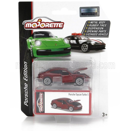 MAJORETTE PORSCHE TAYCAN TURBO S 2019 - RED 1/64