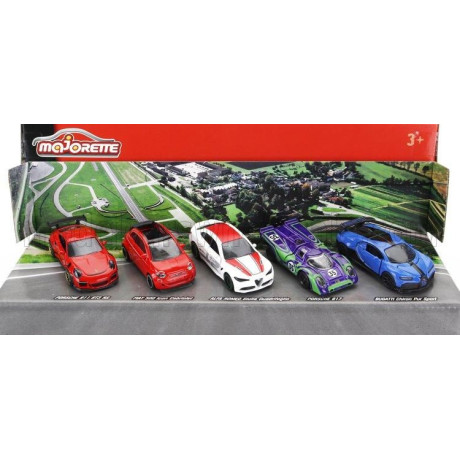 MAJORETTE PORSCHE SET 5X 911 991 GT3 RS COUPE 2017 - BUGATTI CHIRON N 16 2018 - 500e ELECTRIC CAR CABRIOLET OPEN 2020 - ALFA ROM