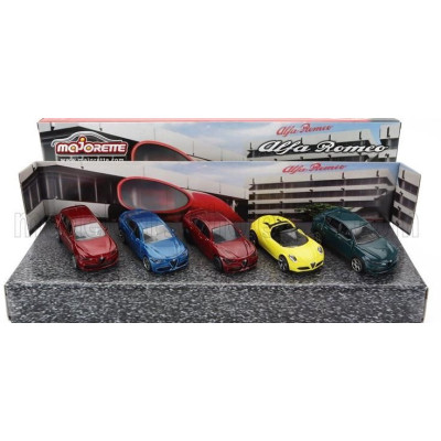 MAJORETTE ALFA ROMEO SET 5X 4C SPIDER 2015 - 2X GIULIA QUADRIFOGLIO 2016 - 2X TONALE 2023 - VARIOUS 1/64