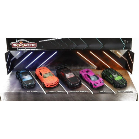 MAJORETTE NISSAN SET 5X GT-R NISMO GT3 2018 - AUDI R8 COUPE 2018 - FORD GT 2020 - REANULT MEGANE RS 2019 - CHEVROLET CAMARO 2020