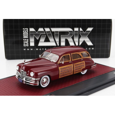 MATRIX SCALE MODELS PACKARD 8 EIGHT STATION SEDAN 1948 - RED WOOD 1/43