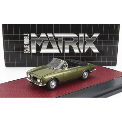 MATRIX SCALE MODELS ALFA ROMEO GIULIA GTC CABRIOLET OPEN 1964 - GREEN MET 1/43