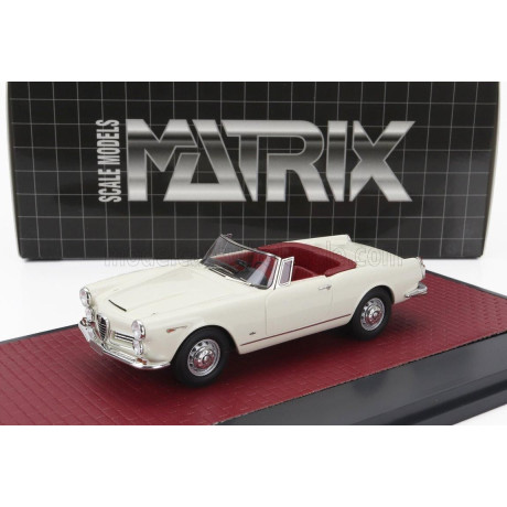 MATRIX SCALE MODELS ALFA ROMEO 2600 SPIDER CABRIOLET OPEN 1962 - WHITE 1/43
