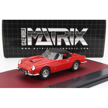 MATRIX SCALE MODELS FERRARI 400 SUPERAMERICA PINIFARINA CABRIOLET CLOSED 1960 - RED BLACK 1/43
