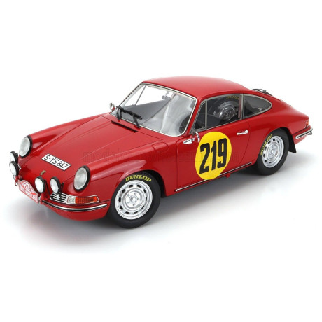 MATRIX SCALE MODELS PORSCHE 911S 2.0L COUPE N 219 3rd RALLY MONTECARLO 1967 VIC ELFORD - DAVID STONE - RED 1/18