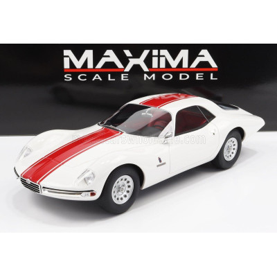 MAXIMA ALFA ROMEO GIULIA TZ2 COUPE PININFARINA 1965 - WHITE RED 1/18