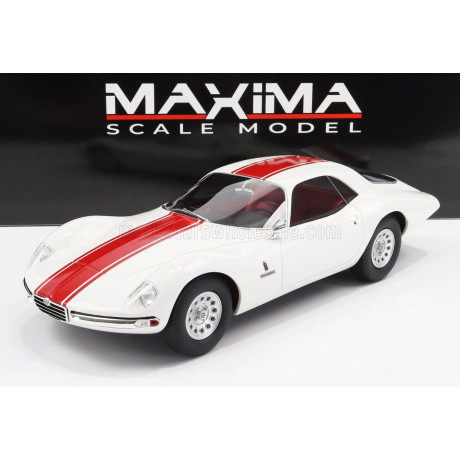 MAXIMA ALFA ROMEO GIULIA TZ2 COUPE PININFARINA 1965 - WHITE RED 1/18