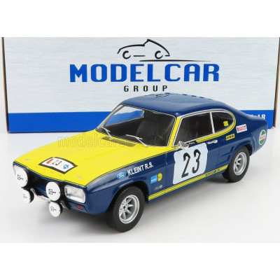 MCG FORD ENGLAND CAPRI MKI (night version) N 23 RALLY OLYMPIA 1972 W.ROHRL - H.ROTHFUB - BLUE YELLOW 1/18