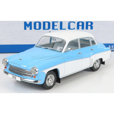 MCG WARTBURG 312 1965 - LIGHT BLUE WHITE 1/18