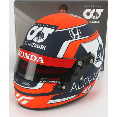 MINI HELMET ARAI HELMET F1  CASCO HELMET AT02 HONDA RA620H TEAM ALPHA TAURI N 22 SEASON 2021 YUKI TSUNODA - WHITE BLACK RED 1/2