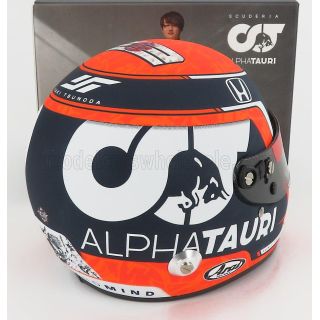 MINI HELMET ARAI HELMET F1  CASCO HELMET AT02 HONDA RA620H TEAM ALPHA TAURI N 22 SEASON 2021 YUKI TSUNODA - WHITE BLACK RED 1/2